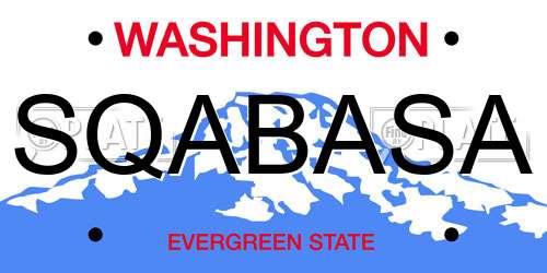 SQABASA Washington License Plate