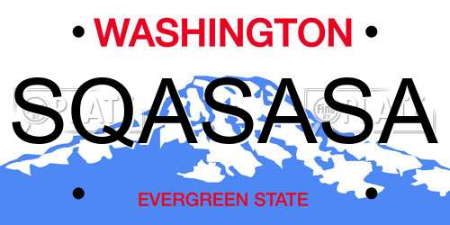 SQASASA Washington License Plate