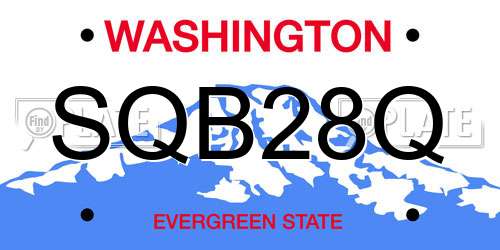 SQB28Q Washington License Plate