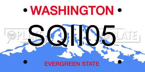 SQII05 Washington License Plate