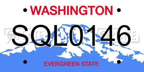 SQL0146 Washington License Plate