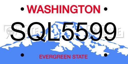 SQL5599 Washington License Plate