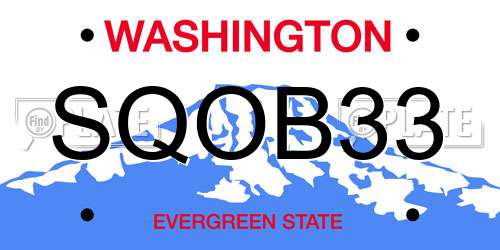 SQOB33 Washington License Plate