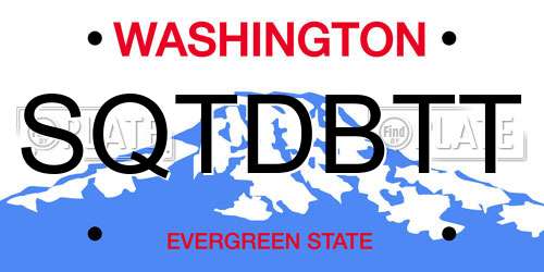 SQTDBTT Washington License Plate