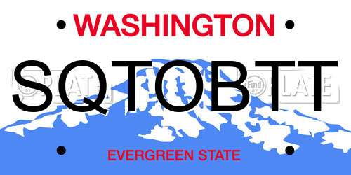 SQTOBTT Washington License Plate