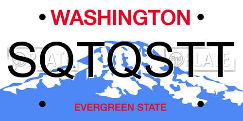SQTQSTT Washington License Plate