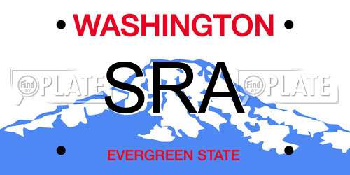 SRA Washington License Plate