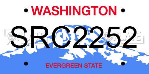 SRC2252 Washington License Plate
