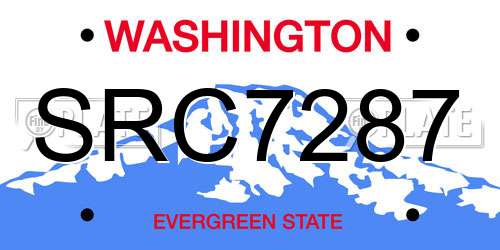 SRC7287 Washington License Plate