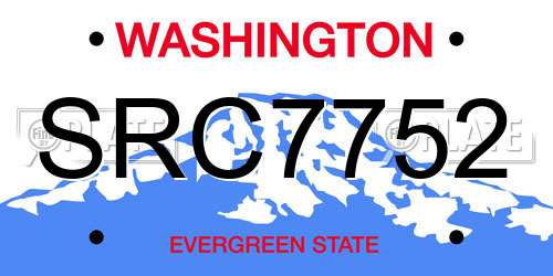SRC7752 Washington License Plate