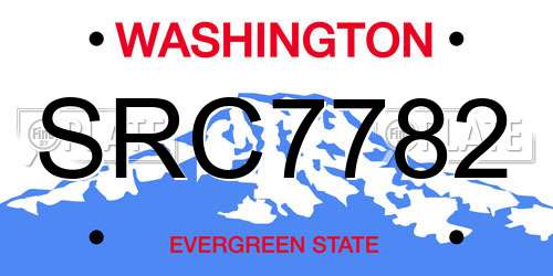 SRC7782 Washington License Plate