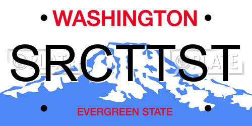 SRCTTST Washington License Plate