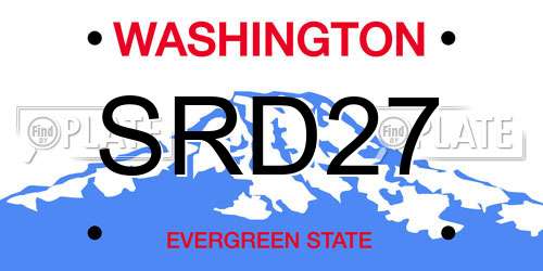 SRD27 Washington License Plate