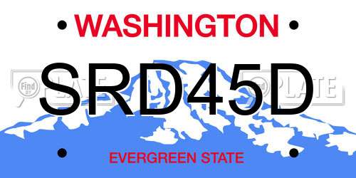 SRD45D Washington License Plate