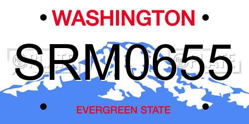 SRM0655 Washington License Plate