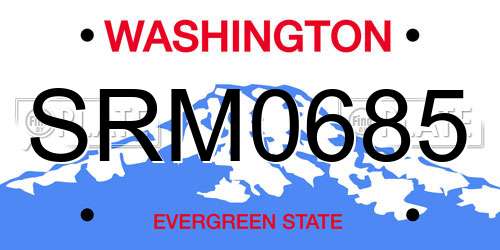 SRM0685 Washington License Plate