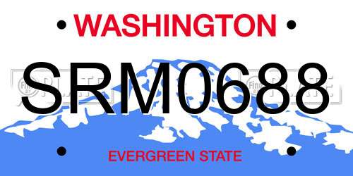 SRM0688 Washington License Plate