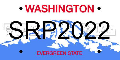 SRP2022 Washington License Plate
