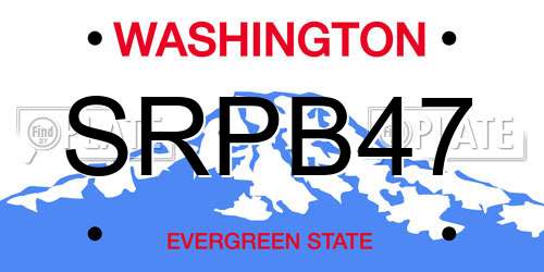 SRPB47 Washington License Plate