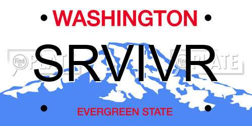 SRVIVR Washington License Plate