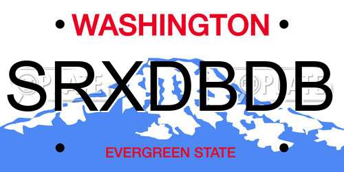 SRXDBDB Washington License Plate