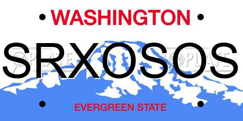 SRXOSOS Washington License Plate