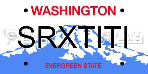 SRXTITI Washington License Plate
