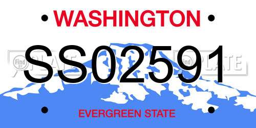 SS02591 Washington License Plate