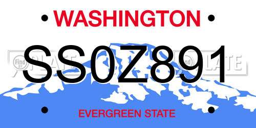 SS0Z891 Washington License Plate