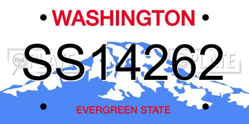 SS14262 Washington License Plate