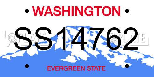SS14762 Washington License Plate