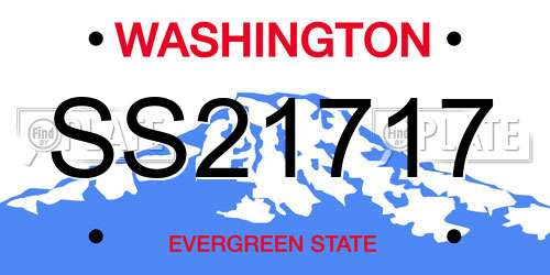 SS21717 Washington License Plate
