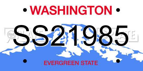 SS21985 Washington License Plate