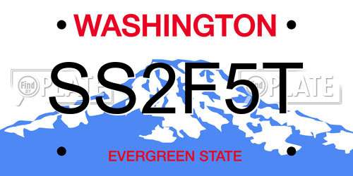 SS2F5T Washington License Plate