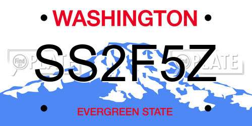 SS2F5Z Washington License Plate