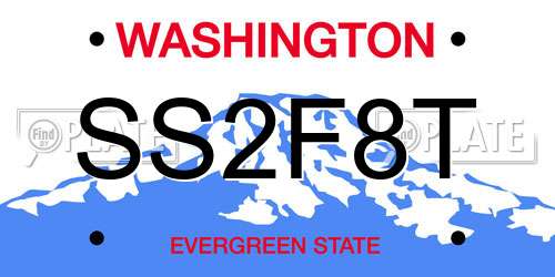 SS2F8T Washington License Plate