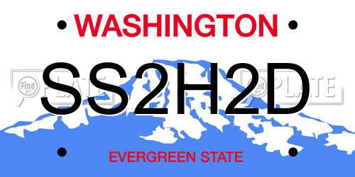 SS2H2D Washington License Plate