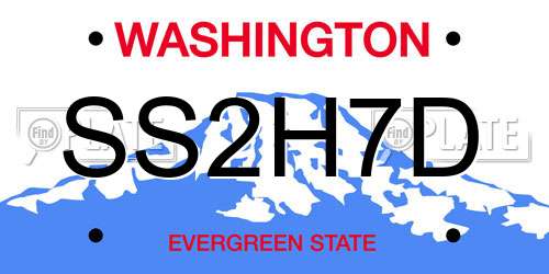 SS2H7D Washington License Plate