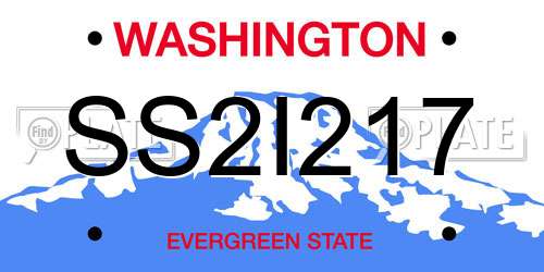 SS2I217 Washington License Plate