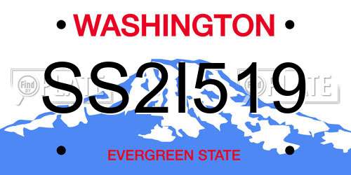 SS2I519 Washington License Plate