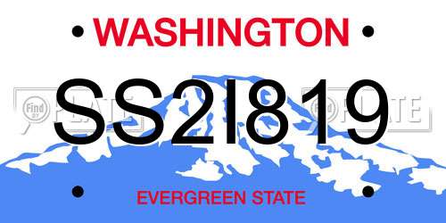 SS2I819 Washington License Plate