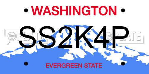 SS2K4P Washington License Plate