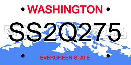 SS2Q275 Washington License Plate