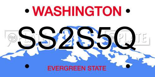 SS2S5Q Washington License Plate