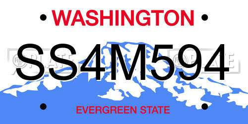 SS4M594 Washington License Plate