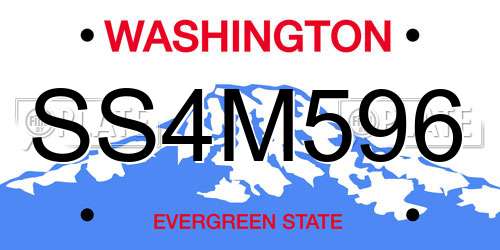 SS4M596 Washington License Plate