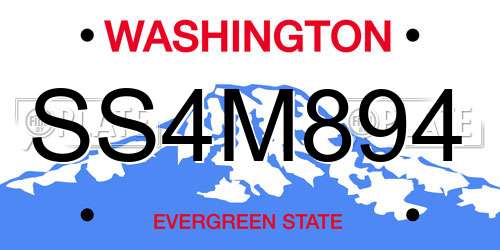 SS4M894 Washington License Plate