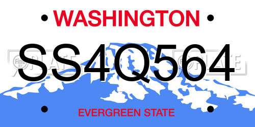 SS4Q564 Washington License Plate