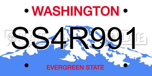 SS4R991 Washington License Plate