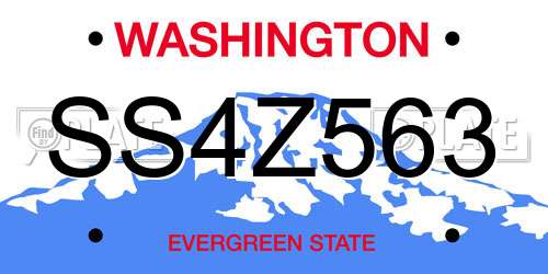 SS4Z563 Washington License Plate
